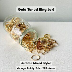 Gold Toned Filled Ring Jar!